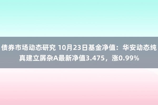 债券市场动态研究 10月23日基金净值：华安动态纯真建立羼杂A最新净值3.475，涨0.99%