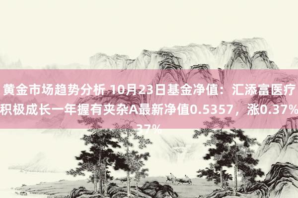 黄金市场趋势分析 10月23日基金净值：汇添富医疗积极成长一年握有夹杂A最新净值0.5357，涨0.37%