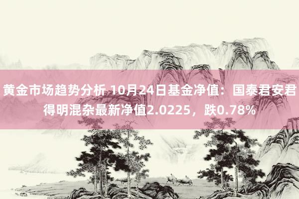 黄金市场趋势分析 10月24日基金净值：国泰君安君得明混杂最新净值2.0225，跌0.78%