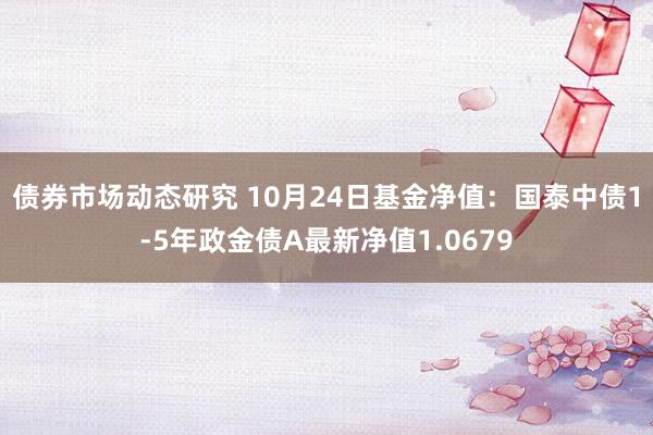 债券市场动态研究 10月24日基金净值：国泰中债1-5年政金债A最新净值1.0679