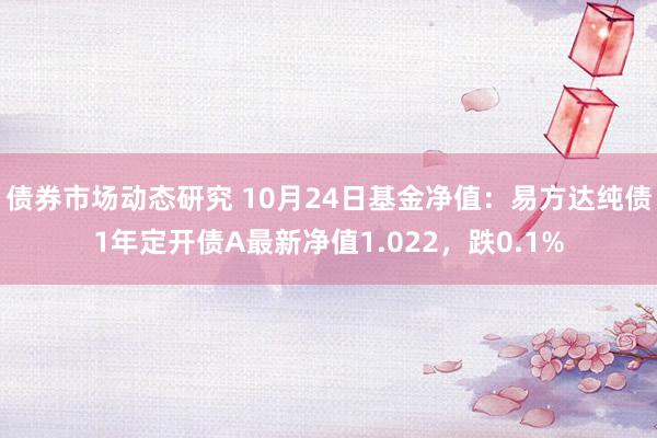 债券市场动态研究 10月24日基金净值：易方达纯债1年定开债A最新净值1.022，跌0.1%