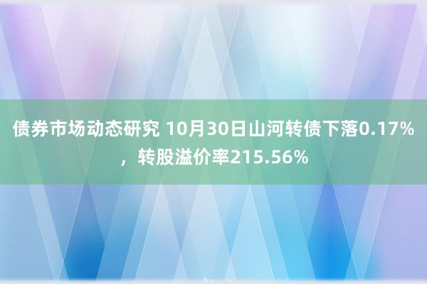 债券市场动态研究 10月30日山河转债下落0.17%，转股溢价率215.56%