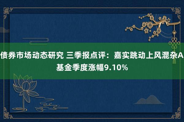 债券市场动态研究 三季报点评：嘉实跳动上风混杂A基金季度涨幅9.10%