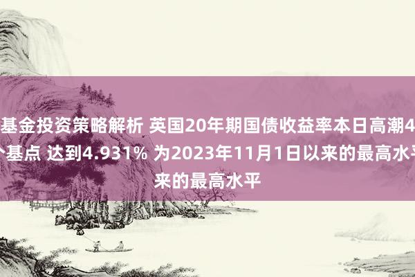 基金投资策略解析 英国20年期国债收益率本日高潮4个基点 达到4.931% 为2023年11月1日以来的最高水平