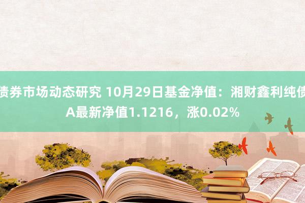 债券市场动态研究 10月29日基金净值：湘财鑫利纯债A最新净值1.1216，涨0.02%