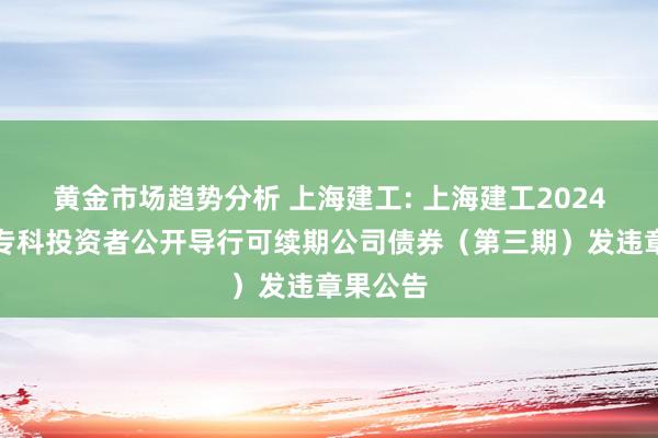 黄金市场趋势分析 上海建工: 上海建工2024年面向专科投资者公开导行可续期公司债券（第三期）发违章果公告