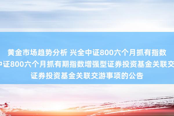 黄金市场趋势分析 兴全中证800六个月抓有指数A: 对于兴全中证800六个月抓有期指数增强型证券投资基金关联交游事项的公告