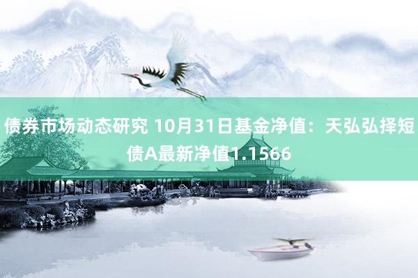 债券市场动态研究 10月31日基金净值：天弘弘择短债A最新净值1.1566