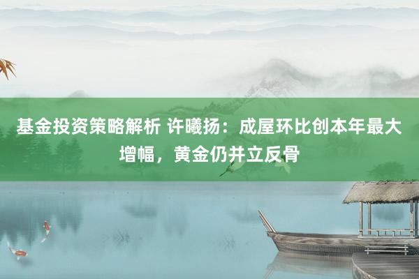 基金投资策略解析 许曦扬：成屋环比创本年最大增幅，黄金仍并立反骨