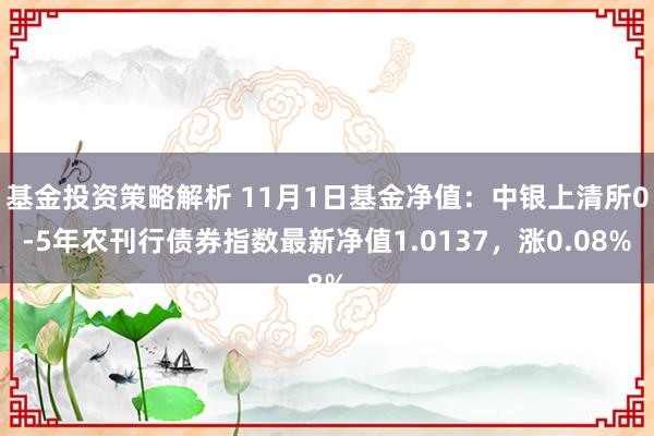 基金投资策略解析 11月1日基金净值：中银上清所0-5年农刊行债券指数最新净值1.0137，涨0.08%