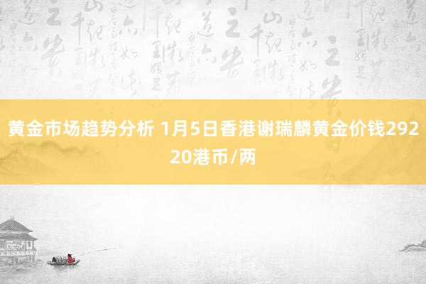 黄金市场趋势分析 1月5日香港谢瑞麟黄金价钱29220港币/两