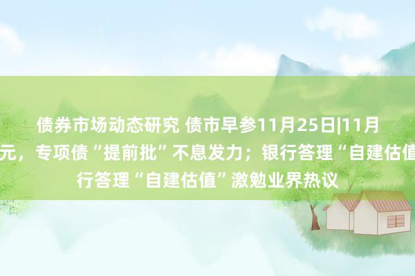 债券市场动态研究 债市早参11月25日|11月隐债置换超万亿元，专项债“提前批”不息发力；银行答理“自建估值”激勉业界热议