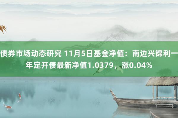 债券市场动态研究 11月5日基金净值：南边兴锦利一年定开债最新净值1.0379，涨0.04%