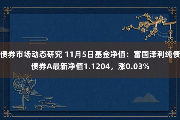 债券市场动态研究 11月5日基金净值：富国泽利纯债债券A最新净值1.1204，涨0.03%