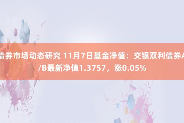 债券市场动态研究 11月7日基金净值：交银双利债券A/B最新净值1.3757，涨0.05%