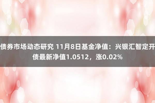 债券市场动态研究 11月8日基金净值：兴银汇智定开债最新净值1.0512，涨0.02%