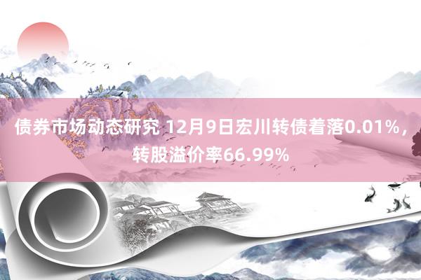 债券市场动态研究 12月9日宏川转债着落0.01%，转股溢价率66.99%