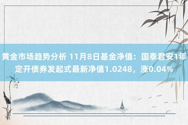 黄金市场趋势分析 11月8日基金净值：国泰君安1年定开债券发起式最新净值1.0248，涨0.04%