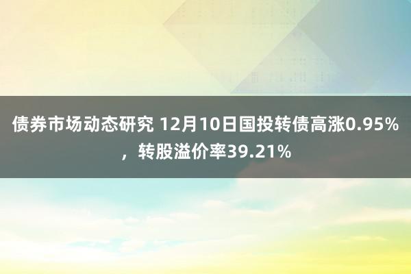 债券市场动态研究 12月10日国投转债高涨0.95%，转股溢价率39.21%