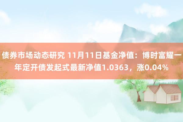 债券市场动态研究 11月11日基金净值：博时富耀一年定开债发起式最新净值1.0363，涨0.04%