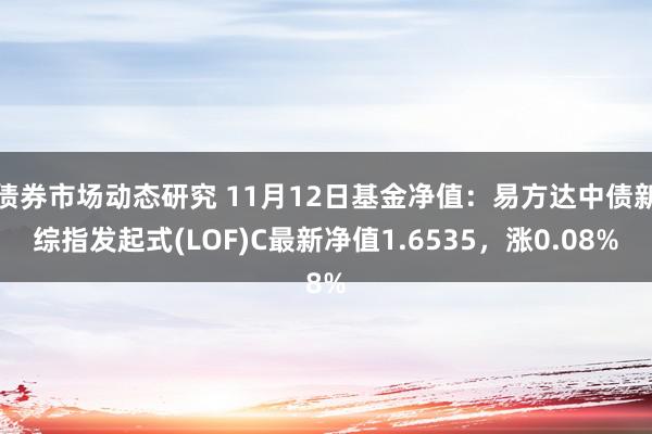 债券市场动态研究 11月12日基金净值：易方达中债新综指发起式(LOF)C最新净值1.6535，涨0.08%