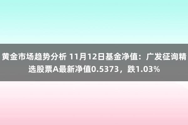 黄金市场趋势分析 11月12日基金净值：广发征询精选股票A最新净值0.5373，跌1.03%