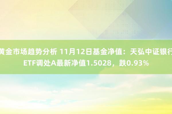 黄金市场趋势分析 11月12日基金净值：天弘中证银行ETF调处A最新净值1.5028，跌0.93%