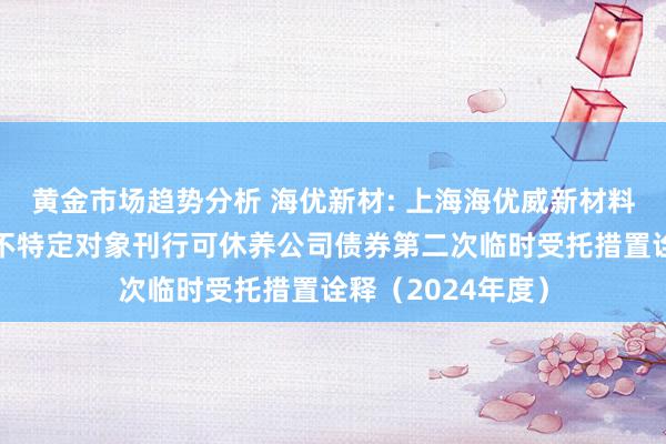 黄金市场趋势分析 海优新材: 上海海优威新材料股份有限公司向不特定对象刊行可休养公司债券第二次临时受托措置诠释（2024年度）