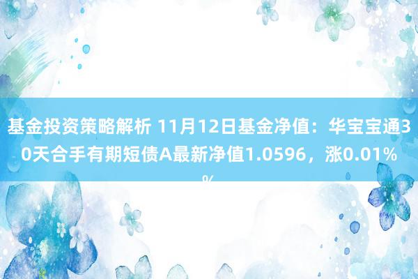 基金投资策略解析 11月12日基金净值：华宝宝通30天合手有期短债A最新净值1.0596，涨0.01%