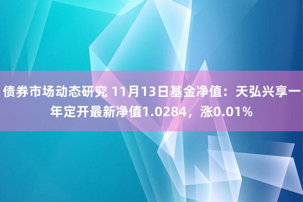 债券市场动态研究 11月13日基金净值：天弘兴享一年定开最新净值1.0284，涨0.01%