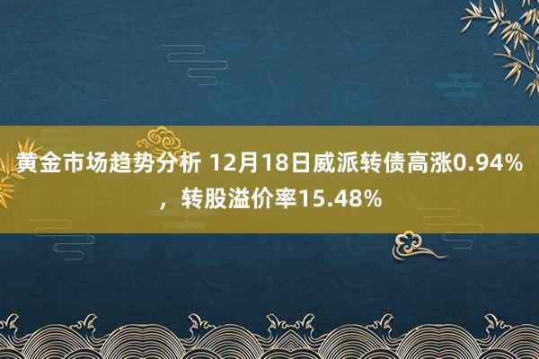 黄金市场趋势分析 12月18日威派转债高涨0.94%，转股溢价率15.48%