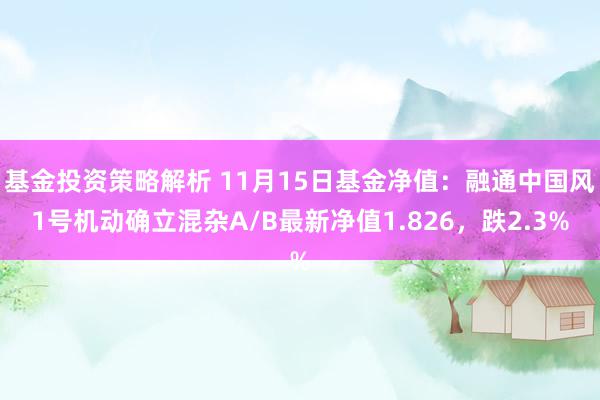 基金投资策略解析 11月15日基金净值：融通中国风1号机动确立混杂A/B最新净值1.826，跌2.3%