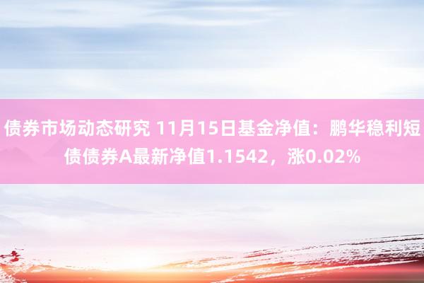 债券市场动态研究 11月15日基金净值：鹏华稳利短债债券A最新净值1.1542，涨0.02%