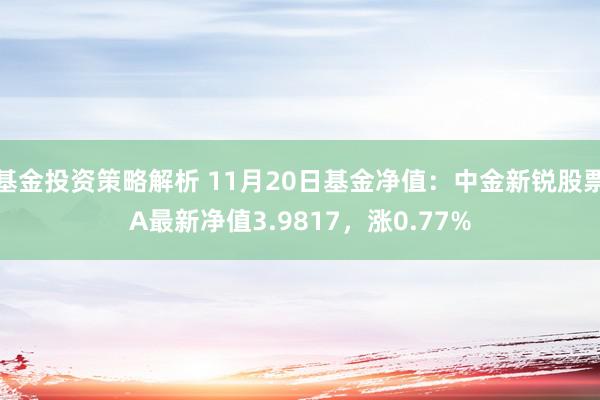 基金投资策略解析 11月20日基金净值：中金新锐股票A最新净值3.9817，涨0.77%