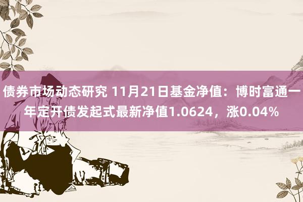 债券市场动态研究 11月21日基金净值：博时富通一年定开债发起式最新净值1.0624，涨0.04%