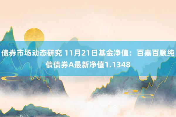 债券市场动态研究 11月21日基金净值：百嘉百顺纯债债券A最新净值1.1348