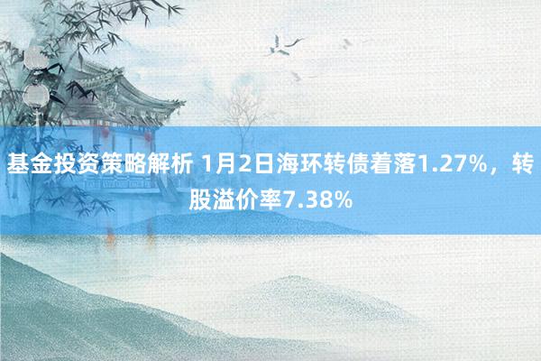 基金投资策略解析 1月2日海环转债着落1.27%，转股溢价率7.38%