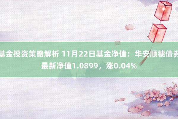 基金投资策略解析 11月22日基金净值：华安顺穗债券最新净值1.0899，涨0.04%