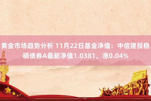 黄金市场趋势分析 11月22日基金净值：中信建投稳硕债券A最新净值1.0381，涨0.04%