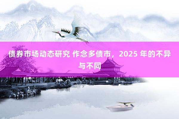 债券市场动态研究 作念多债市，2025 年的不异与不同