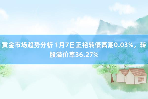 黄金市场趋势分析 1月7日正裕转债高潮0.03%，转股溢价率36.27%