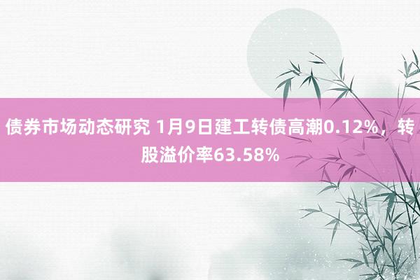 债券市场动态研究 1月9日建工转债高潮0.12%，转股溢价率63.58%