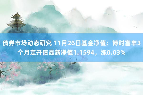 债券市场动态研究 11月26日基金净值：博时富丰3个月定开债最新净值1.1594，涨0.03%